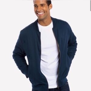 Line of Trade Blue Bomber Jacket Men's Medium